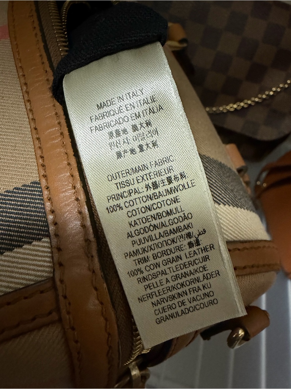 Burberry Alchester Tan Leather & Classic Check bowling bag - Picture 6 of 12